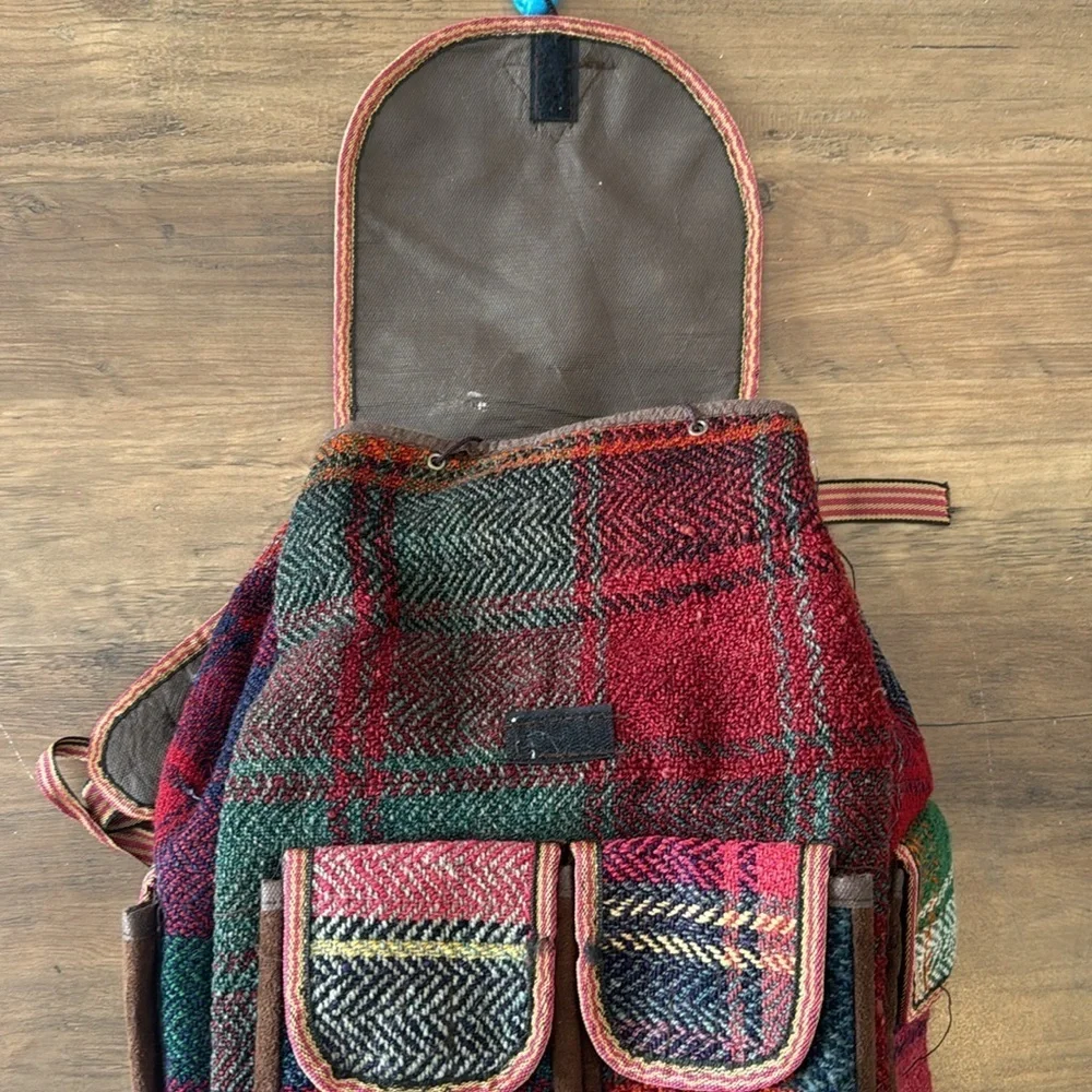 BOHO VINTAGE Backpack | Knit Patchwork Multicolour - Picture 4 of 9